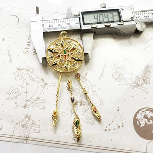 Pendant Large Lucky Dreamcatcher,Summer Brand New Fine Jewelry Europe Golden S925 Sterling Silver Gift For Women