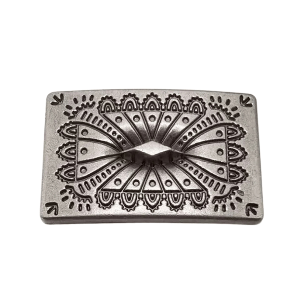 Rektangulär concho i vintagemetall Antik silver