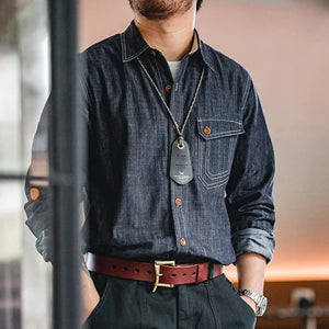 Retro denimskjorta för män