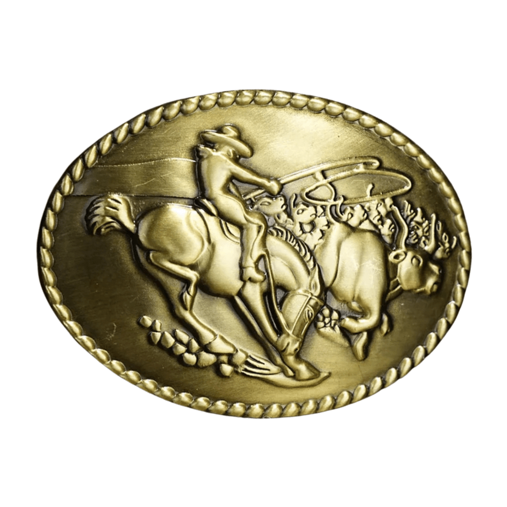 Rodeo Bältesspänne Cowboy Ryttare Guld