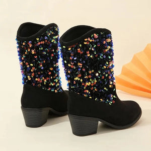 Cowboyboots barn med glittrande paljettdekor