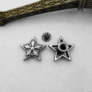 Stjärnformad Concho i Vintage Zinklegering Silver / 16mm
