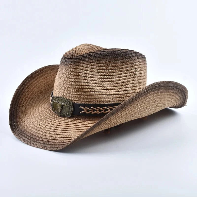 Strå cowboyhatt Ljusbrun / Kan justeras