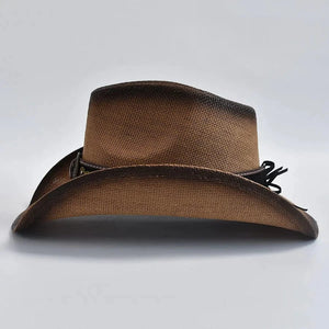 Stråcowboyhatt med Broderad Rem