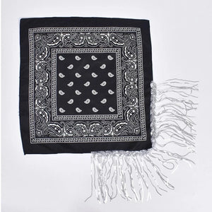 Svart Cowboy Bandana med Glitterfransar Svart