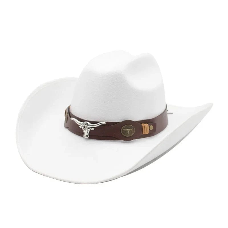 Filt Cowboyhatt Herr Vit / 57-59cm