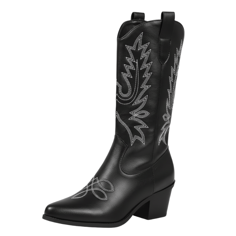 Svarta cowboy boots dam Svart / 36