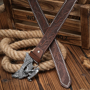 Texas cowboybälte med silver örnspänne