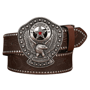 Texas westernbälte örnspänne Mörkbrun / 120cm