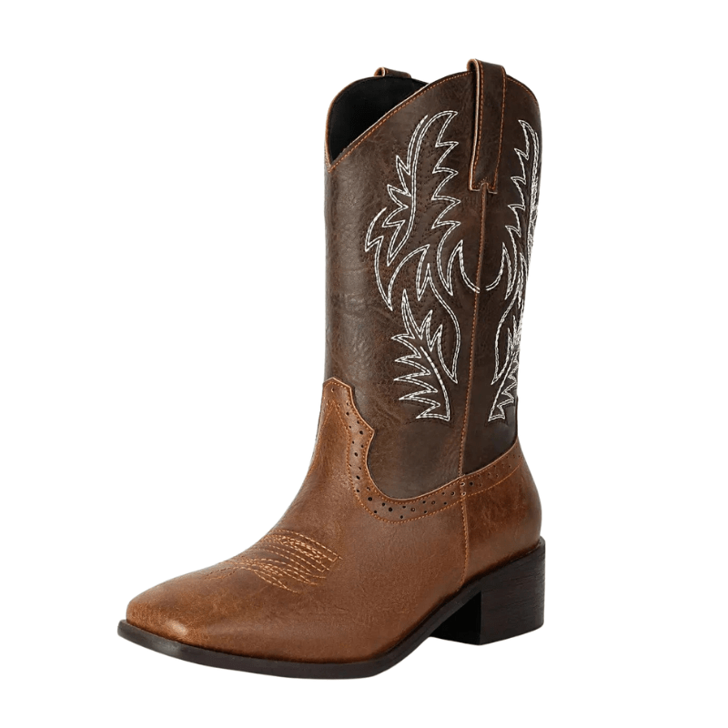 Tvåfärgade Cowboyboots för Dam Brun / 35