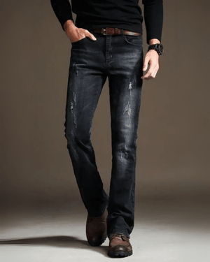 Utsvängda jeans för herr Svartgrå / 28