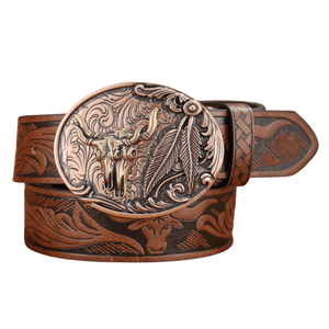 Vintage cowboybälte Mörkbrun / 120cm