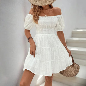 Vit off shoulder klänning