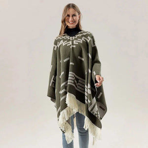 Western poncho Grön / One Size