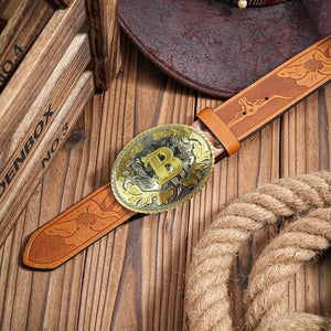 Westernläderbälte bokstavsspänne