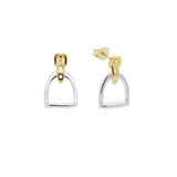 100% 925 Sterling Silver Equestrian Jewelry 3 Colors Cute Lovely Design Stirrup Stud Earring gold