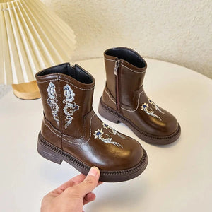 Barn cowboyboots med elegant västerndesign