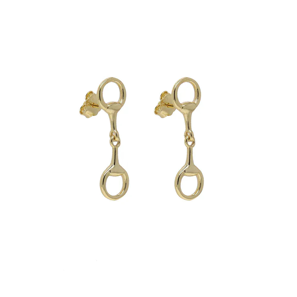 2025 Delicate 925 Sterling Silver Equestrian Stirrup Shape Stud Earring Bling 5A Cubic Zirconia CZ Horse Horseshoe Jewelry Gold