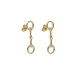 2025 Delicate 925 Sterling Silver Equestrian Stirrup Shape Stud Earring Bling 5A Cubic Zirconia CZ Horse Horseshoe Jewelry Gold