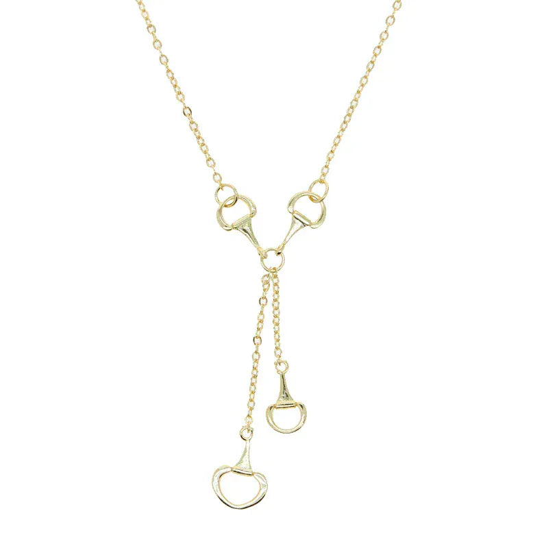 2025 High Quality Sexy Double Horse Hoof Pendants Horseshoe Necklaces For Women Lady Fashion Jewelry Christmas Gifts gold