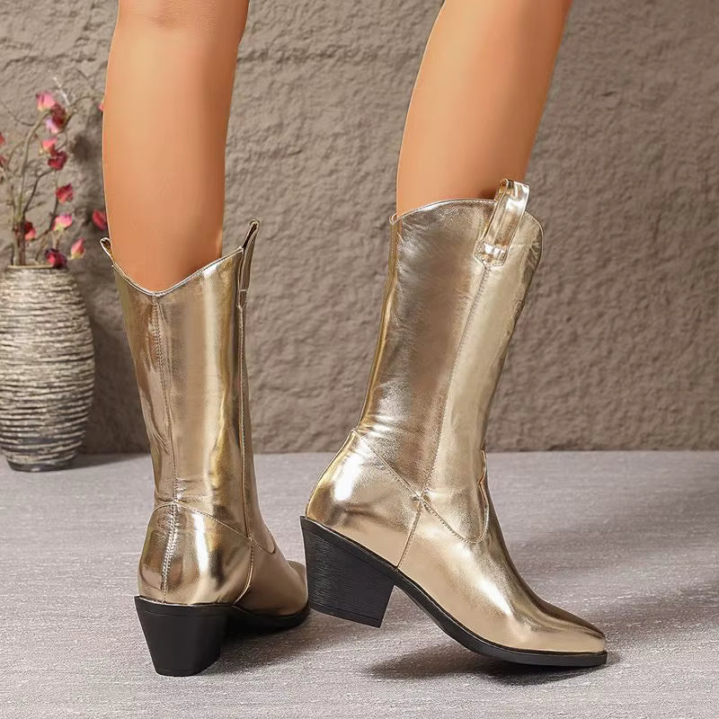 Högklackade cowboy boots