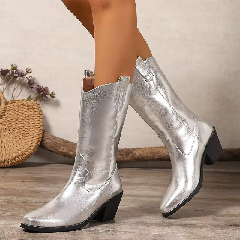 Högklackade cowboy boots