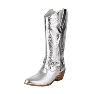 Äkta cowboy boots dam Silver / 35