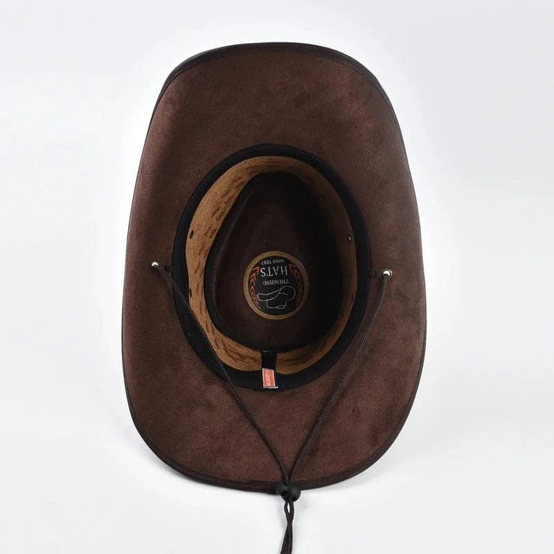 Äkta cowboyhatt skinn Brun och beige / One Size
