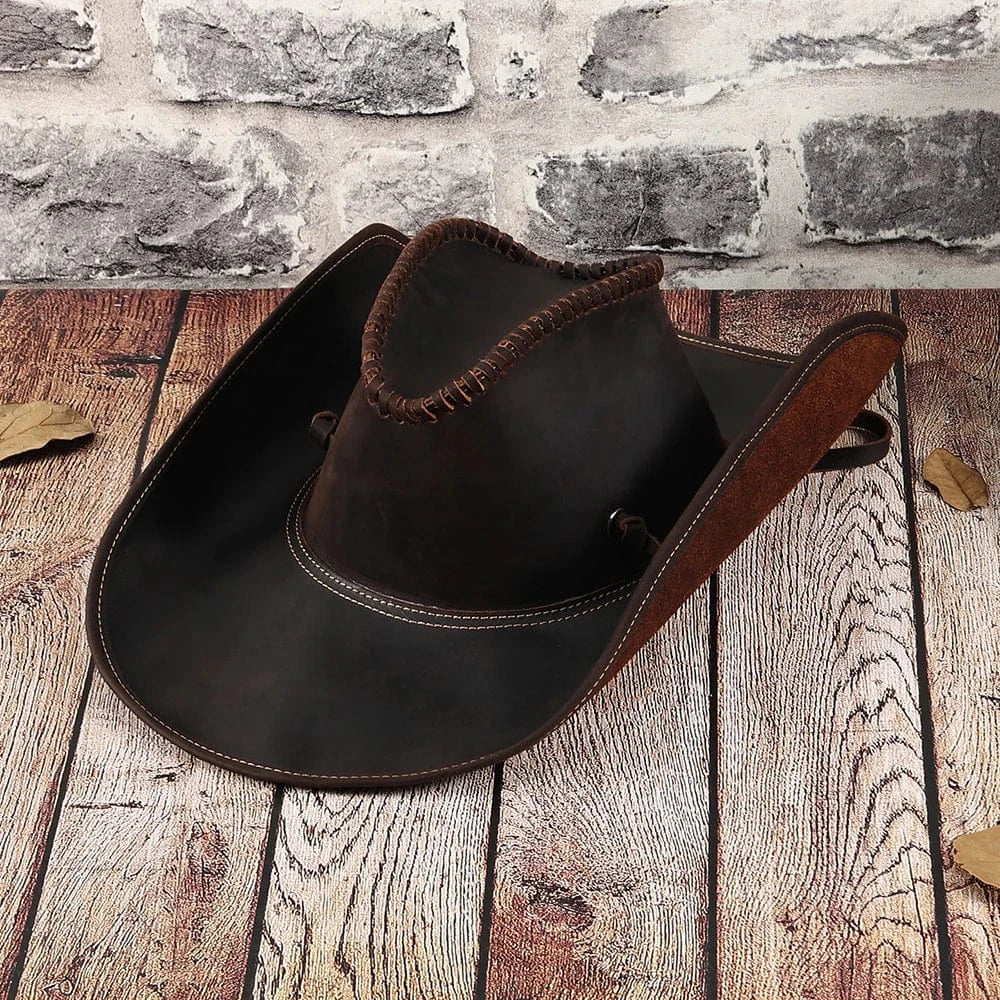 Äkta Läder Cowboyhatt