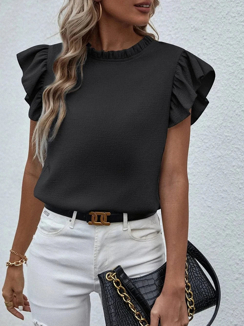 Ärmlös blus dam