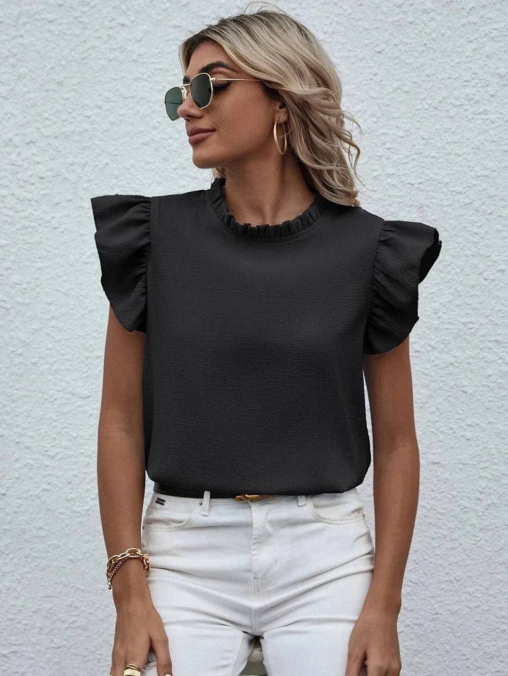 Ärmlös blus dam
