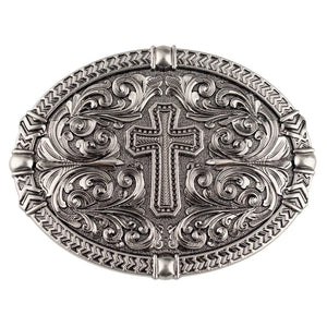Bältespänne med kors och ornament i westernstil A sliver