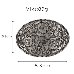 Bältesspänne Blommig Gravyr