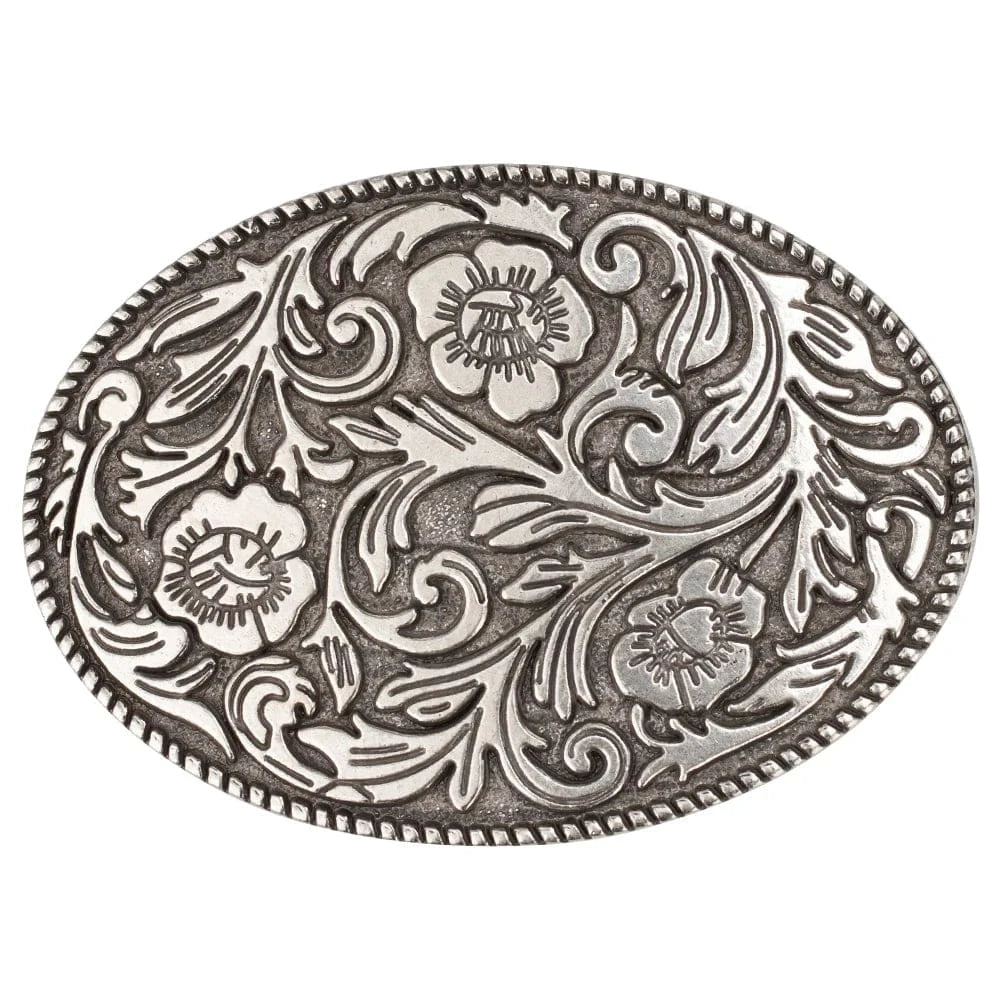 Bältesspänne Blommig Gravyr Silver