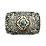 Bältesspänne celtisk stam western stil turkos sten Antik guld