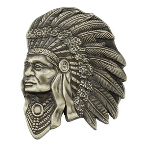 Bältesspänne cowboy indian hövding western stil för män Antikguld
