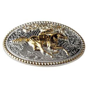 Bältesspänne cowgirl up western stil med guld och silver