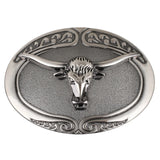Bältesspänne Longhorn Texas Rindkopf Silver