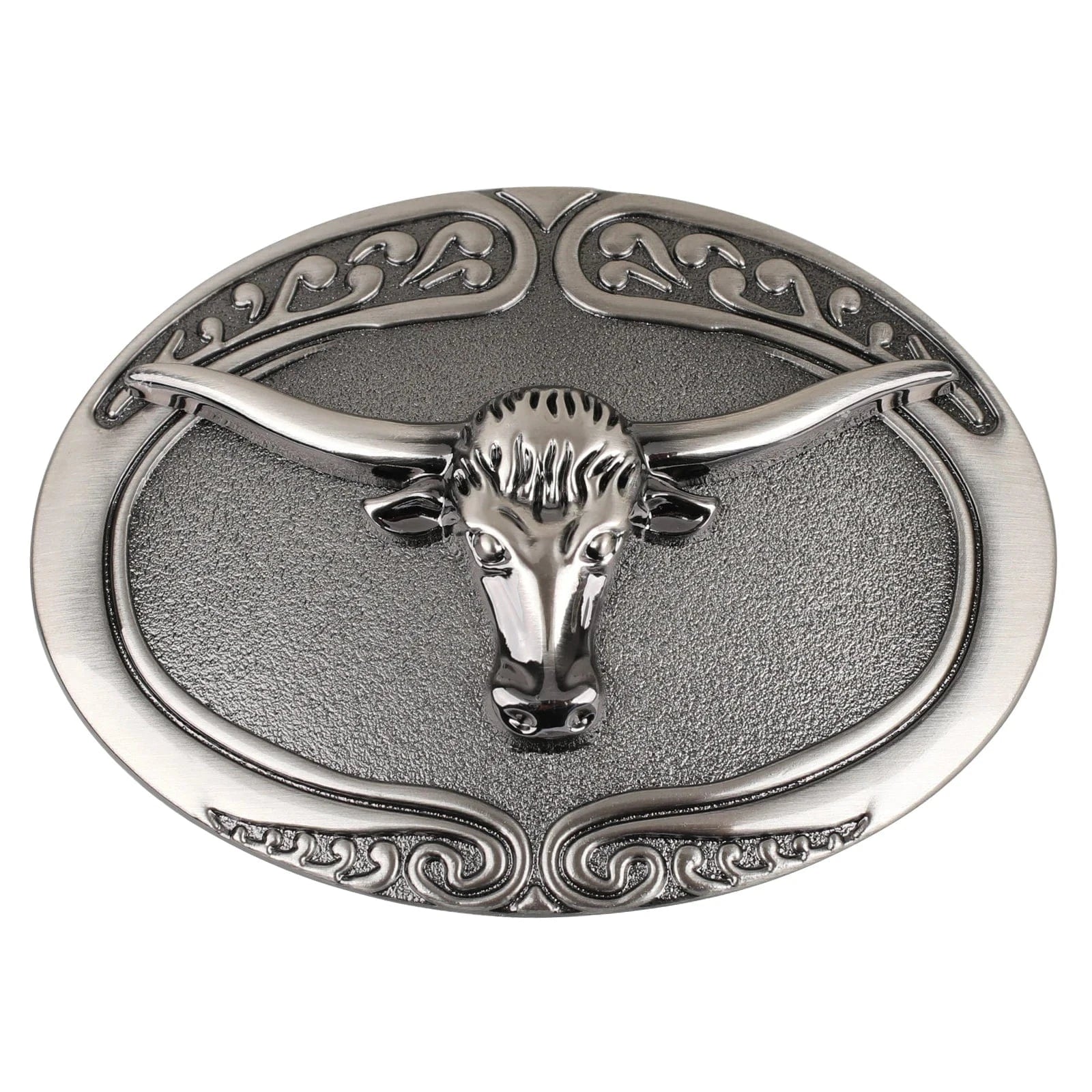 Bältesspänne Longhorn Texas Rindkopf Silver