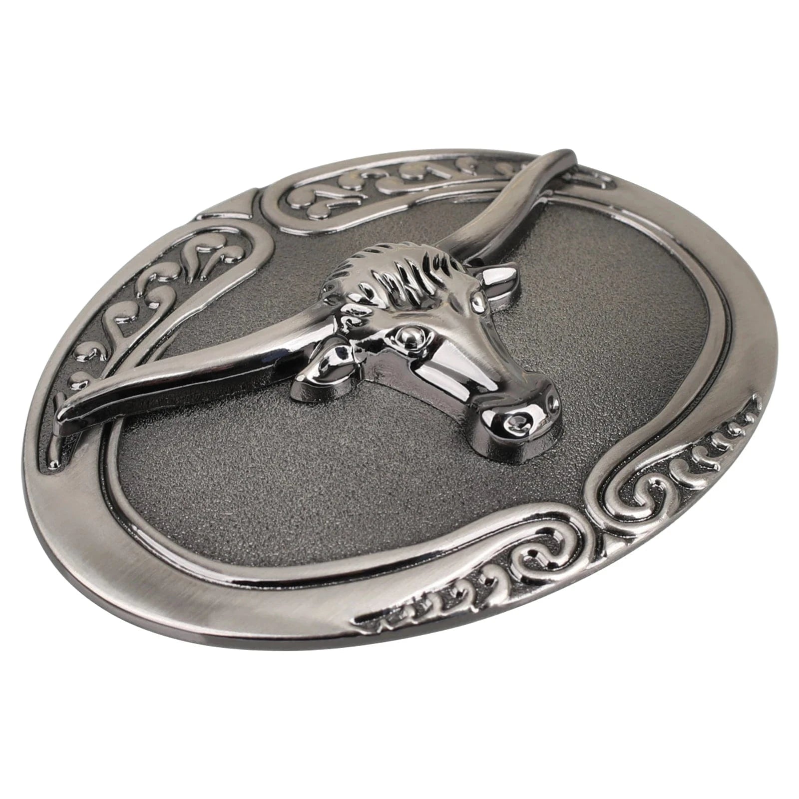 Bältesspänne Longhorn Texas Rindkopf Silver