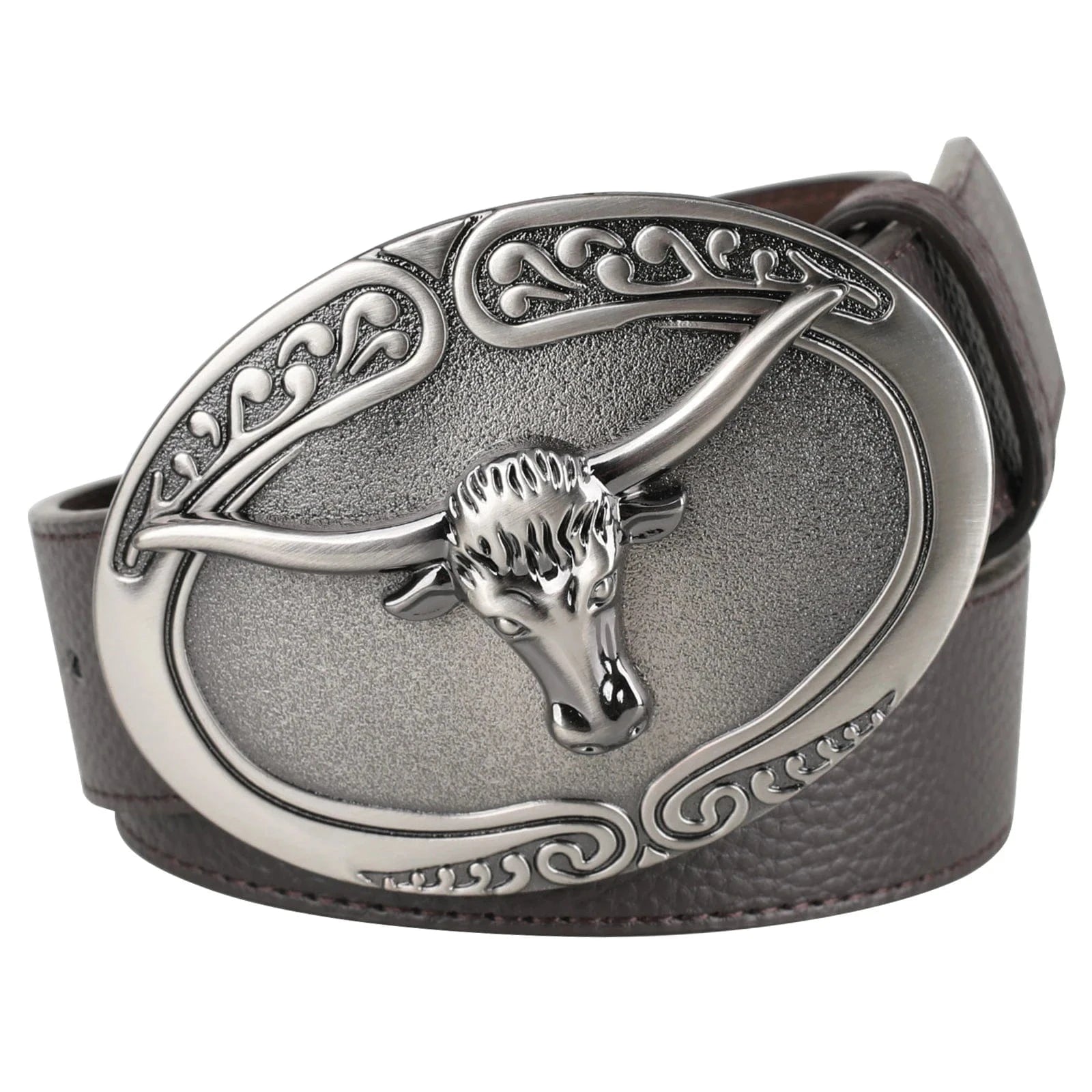 Bältesspänne Longhorn Texas Rindkopf Silver