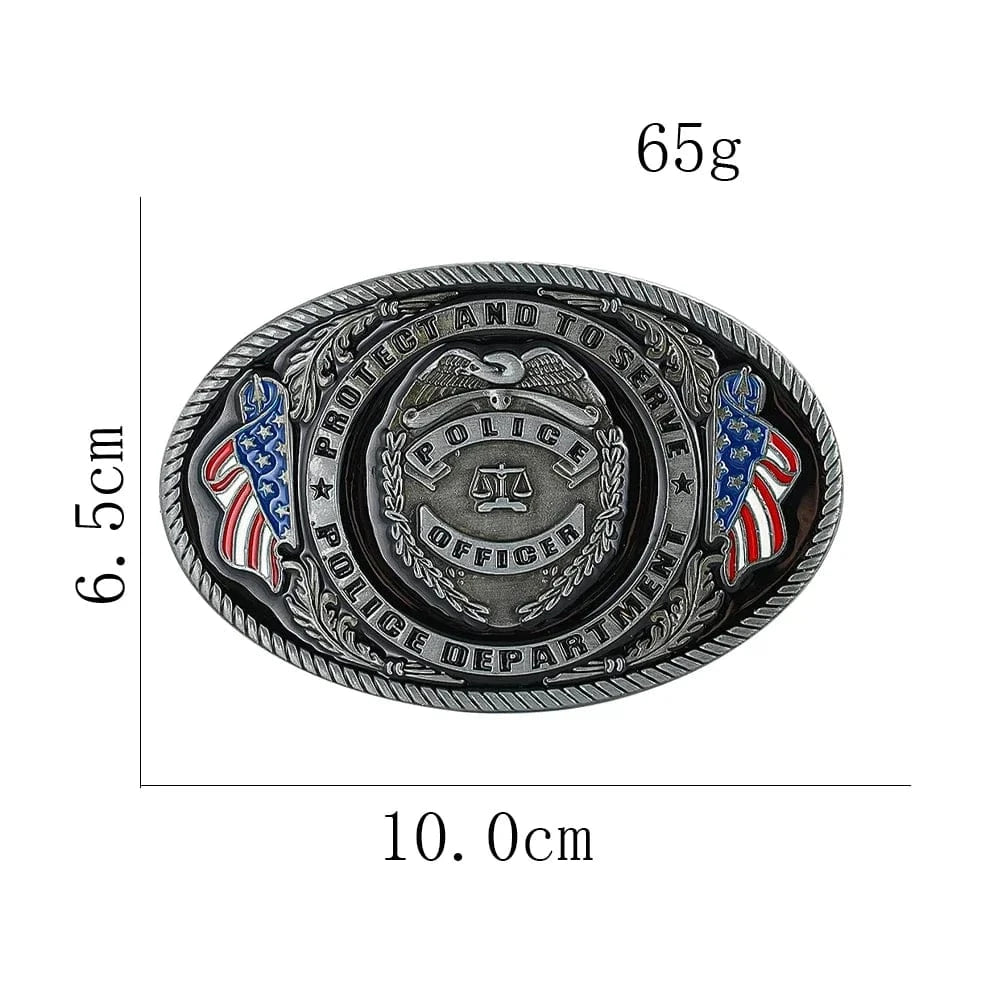 Bältesspänne polis märkesdesign amerikansk stil Silver