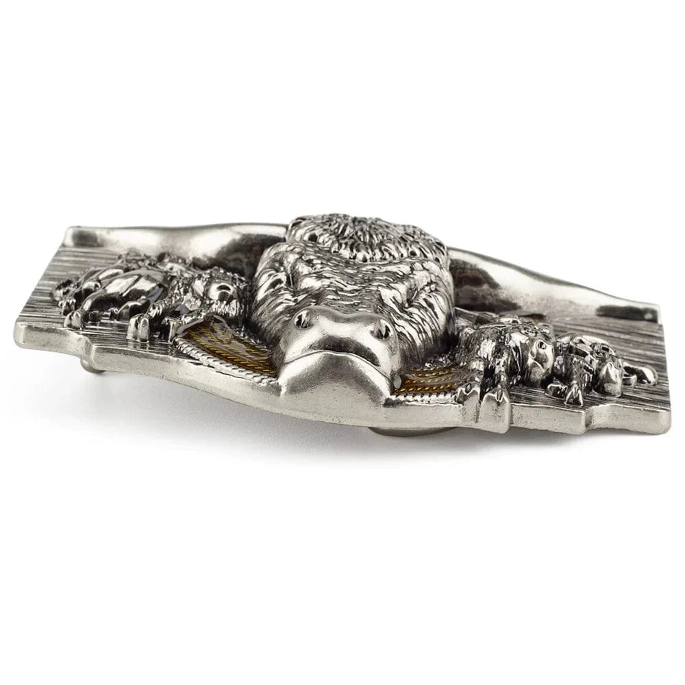 Bältesspänne Rodeo Longhorn med Cowboys