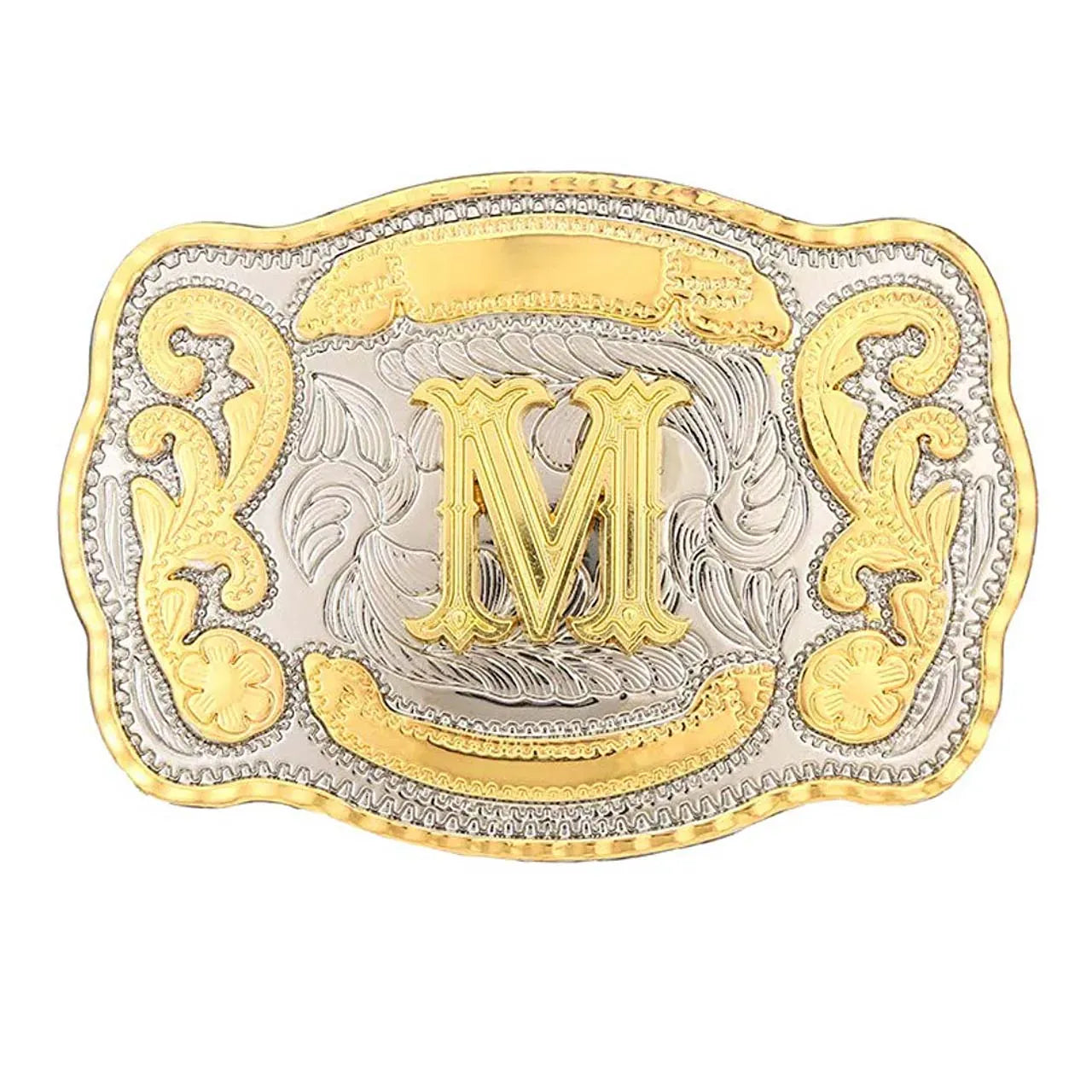 Bältesspänne western med graverad initial