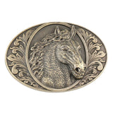 Bältesspänne western stil med hästhuvud Brons