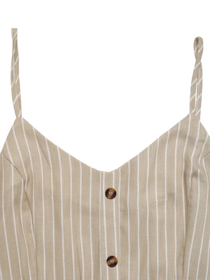 Beige randig klänning