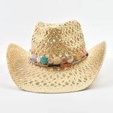 Bohemisk Halm Cowboyhatt Beige / One Size