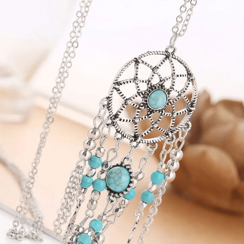 Boho halsband drömfångare Silver