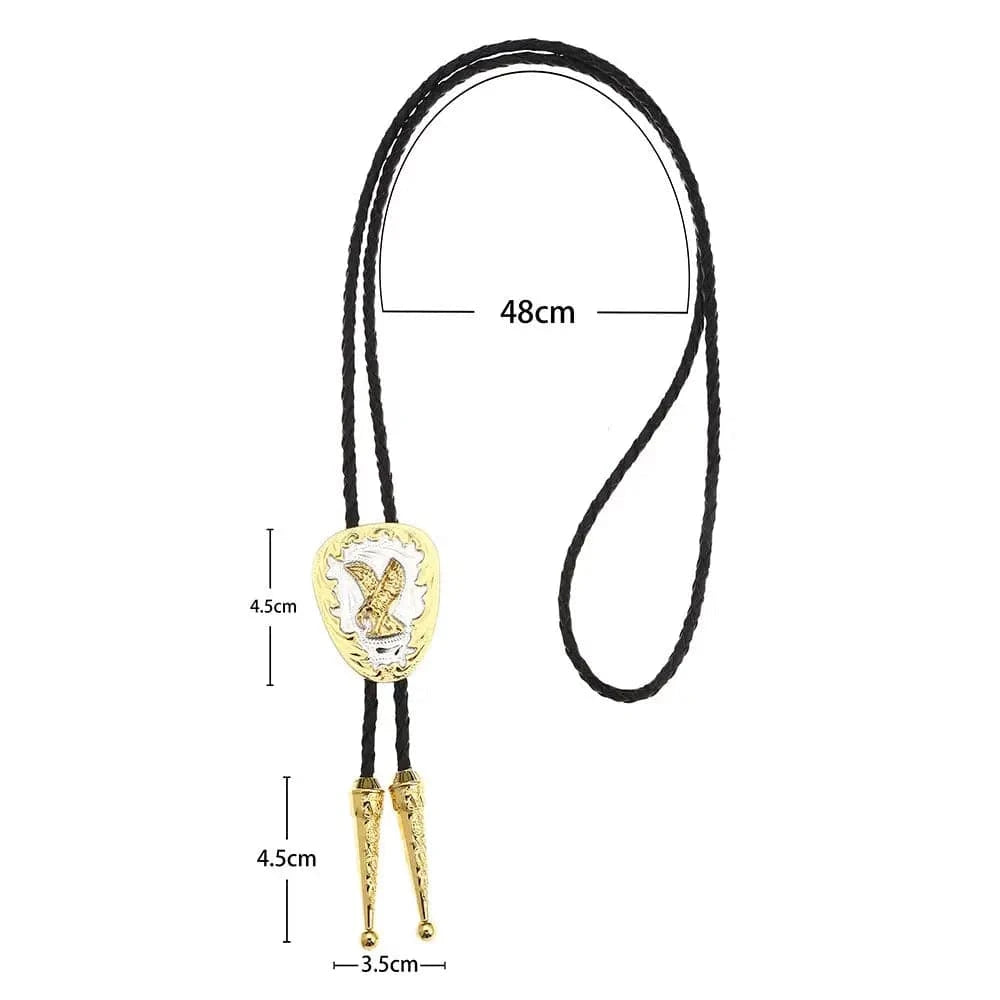Bolo tie i guld med örnmotiv Silver och guld