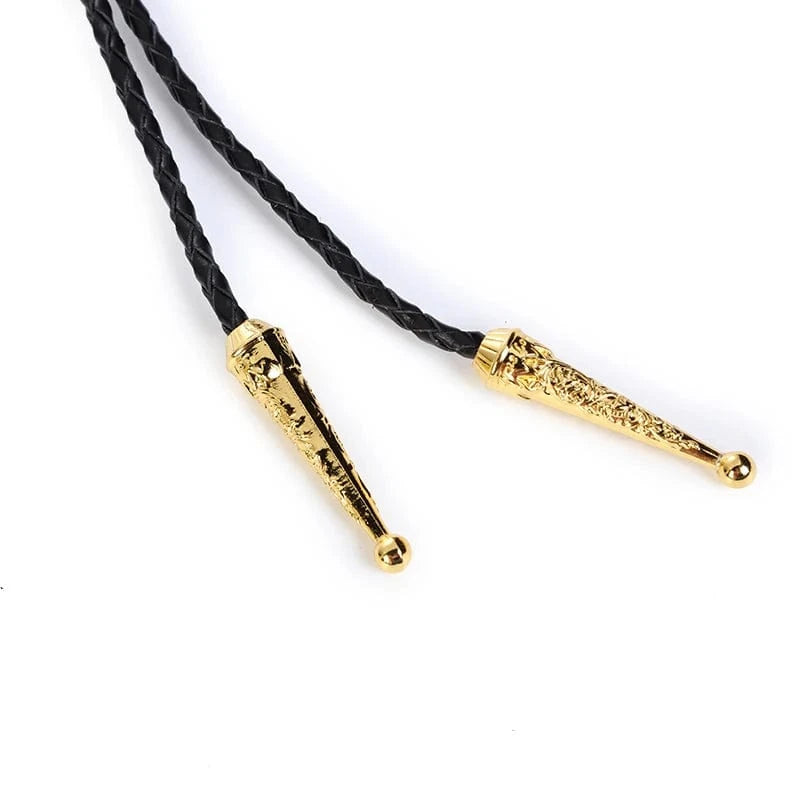 Bolo tie i guld- och silverfärgad metall med riddaremblem Guld